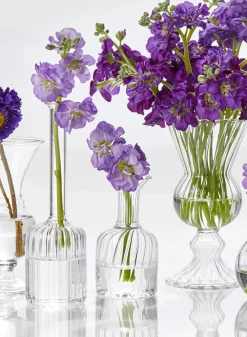 4in Tall Optical Glass Cylinder Bud Vase, Set of 4