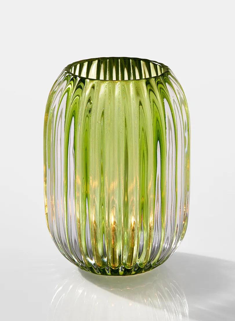 5in Tall Optical Glass Votive Holder