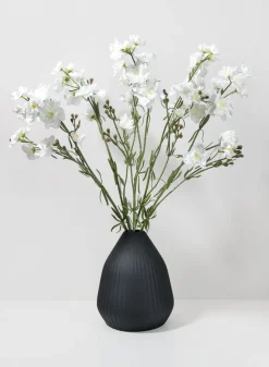 8in Tall Oslo Black Conical Vase, Large