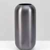 9in Tall Oviedo Stainless Steel Platinum Bullet Vase