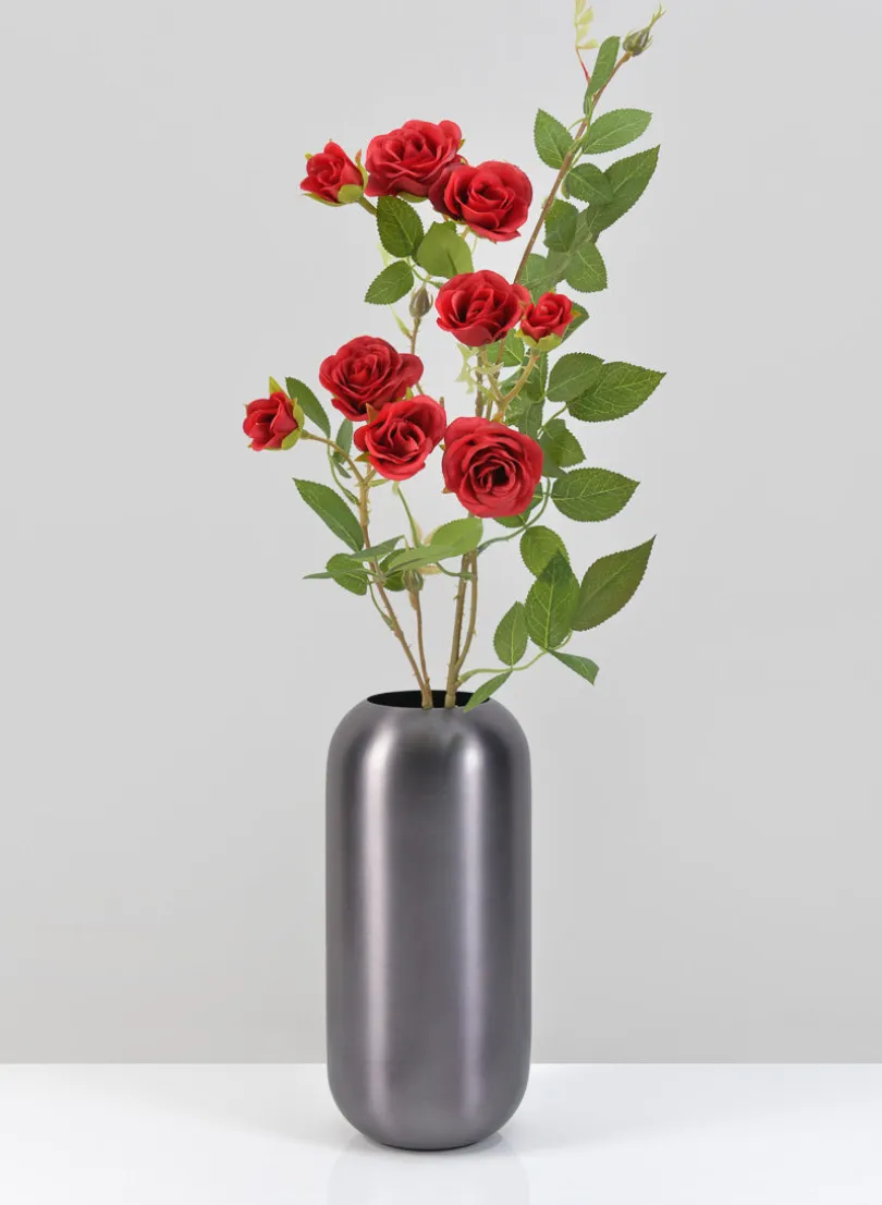 9in Tall Oviedo Stainless Steel Platinum Bullet Vase