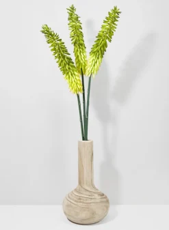 12in Tall Paulownia Wood Bottle Vase, Set of 2