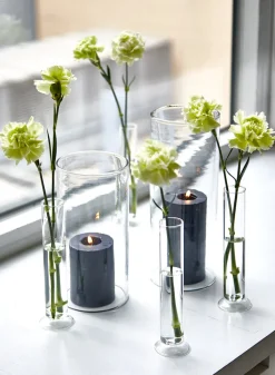 8in Tall Pedestal Glass Bud Vase, Set of 4