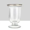5.75in Tall Pedestal Glass Vase With Gold Rim