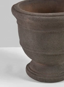 6in Tall Petra Aged Brown Urn