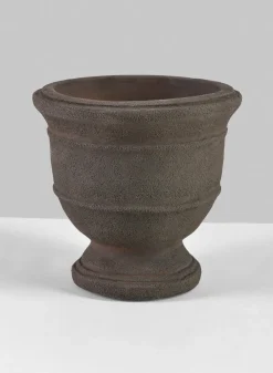 6in Tall Petra Aged Brown Urn