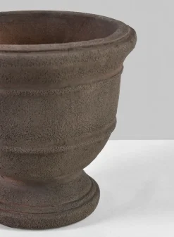 6in Tall Petra Aged Brown Urn