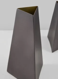 8.25in Tall Pisa Triangle Stainless Steel Vase