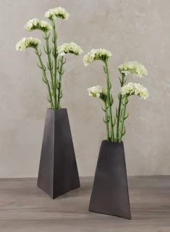 6.75in Tall Pisa Triangle Stainless Steel Vase