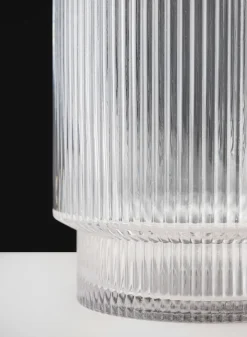 11in Tall Pleated Glass Cylinder