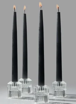 2.25in Tall Pleated Glass Tea Light Holder, Set of 4