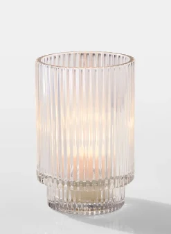 5in Tall Pleated Glass Votive Holder