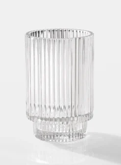 5in Tall Pleated Glass Votive Holder