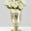 8in Tall Provence Antique Gold Glass Urn