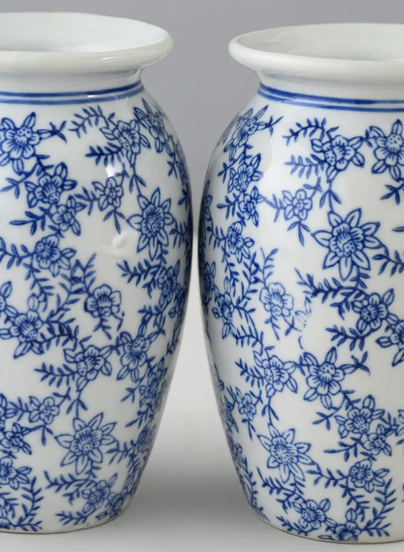 6in Tall Provence Ceramic Vase, Set of 2
