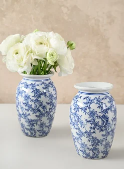 6in Tall Provence Ceramic Vase, Set of 2