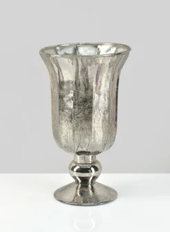 8.5in Tall Provence Platinum Glass Urn