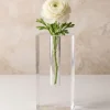 6in Tall Rectangle Crystal Glass Vase