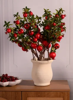 34in Tall Red Pomegranate Branch, Case of 12