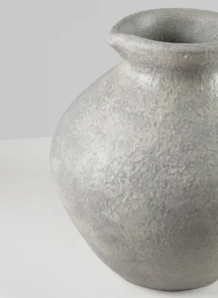 10.5in Tall Rezo Rustic Gray Pitcher Ceramic Vase