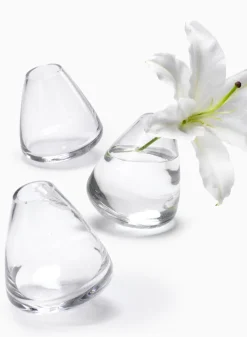 4in Tall Rolling Glass Bud Vase, Set of 4