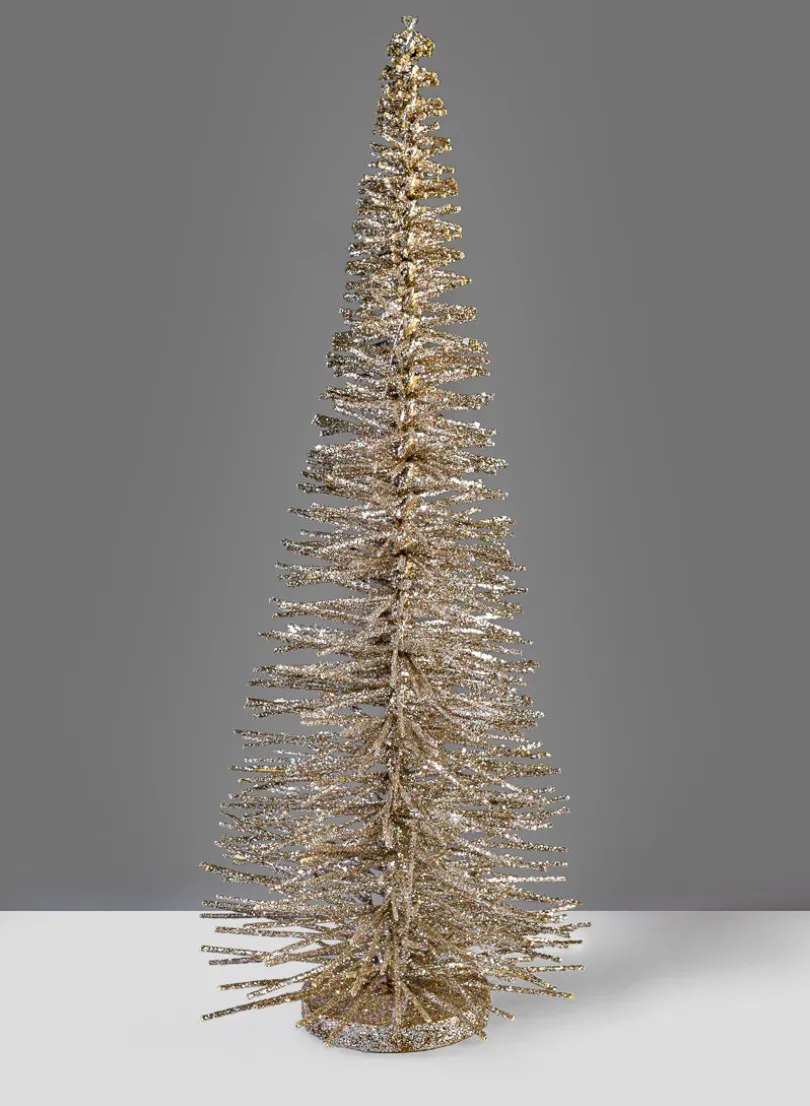 20in Tall Rose & Platinum Glitter Twig Tabletop Tree