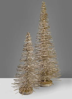 20in Tall Rose & Platinum Glitter Twig Tabletop Tree