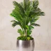 15.5in Tall Silver Cache Pot Metal Planter