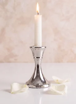 4.5in Tall Silver Metal Candlestick, Case of 6