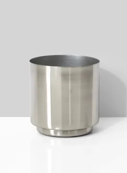 4in Tall Silver Steel Vase