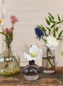 4in Tall Smoke Ball Glass Bud Vases, Set of 6