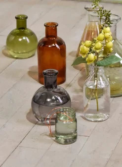 4in Tall Smoke Ball Glass Bud Vases, Set of 6