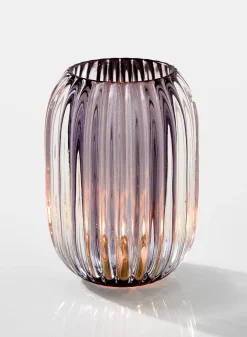 5in Tall Smoke Optical Glass Votive Holder