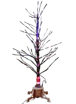 36in Tall Snowy Branch Christmas Tree With Warm White L.E.D Light Tips