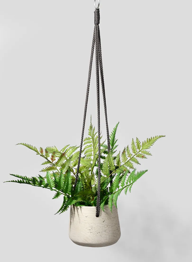 4.5in Tall Stone Gray Cement Hanging Pot