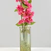 8in Tall Strasbourg Speckled Green Luster Glass Cylinder, Set of 4