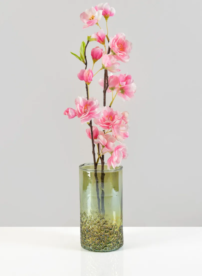 6in Tall Strasbourg Speckled Green Luster Glass Cylinder, Set of 4