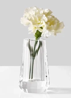 4in Tall Tapered Crystal Bud Glass Vase