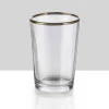3.5in Tall Tapered Glass Votive Holder With Gold Rim