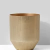 6in Tall Tapered Gold Aluminum Vase