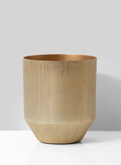 6in Tall Tapered Gold Aluminum Vase
