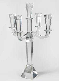 21in Tall Tapered Rectangle Crystal Candelabra
