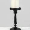8.75in Tall Targaryen Black Metal Pillar Holder