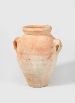 7.5in Tall Tunisian Handmade Crete Urn with Handles