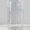 8in Tall Vendome Rounded Square Ribbed Glass Vase
