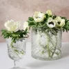5.5in Tall Versailles Goblet Gold Rim Mini Glass Urn, Set of 4