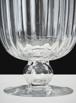8.5in Tall Versailles Pleated Glass Urn