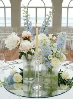 6in Tall Vienna Pleated Glass Cylinder