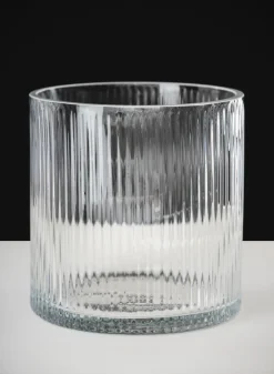 6in Tall Vienna Pleated Glass Cylinder
