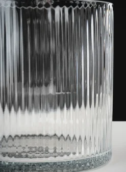 6in Tall Vienna Pleated Glass Cylinder